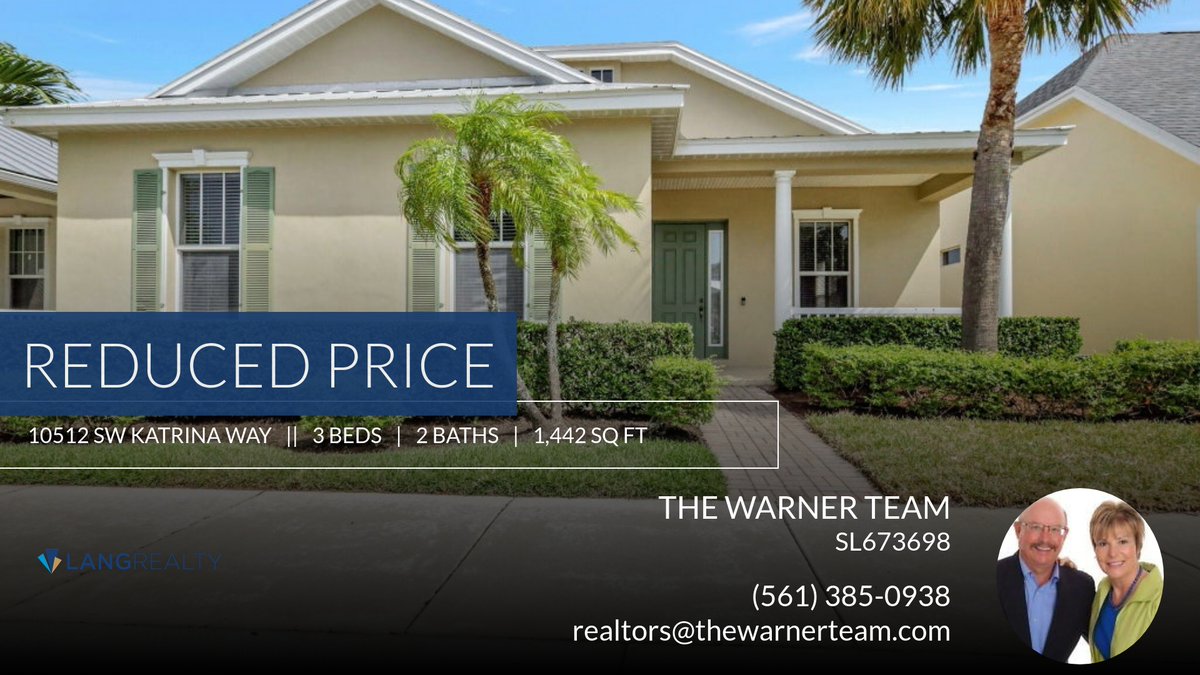 PalmBeachScott's tweet photo. 📍 Reduced Price 📍 This recently reduced home at 10512 Sw Katrina Way in Port Saint Lucie won't last long, so, don't wait to set up a showing! Reach out here or at (561) 385-0938 for more information! https://t.co/kbuoxefuhg https://t.co/YxV8hrZYH7