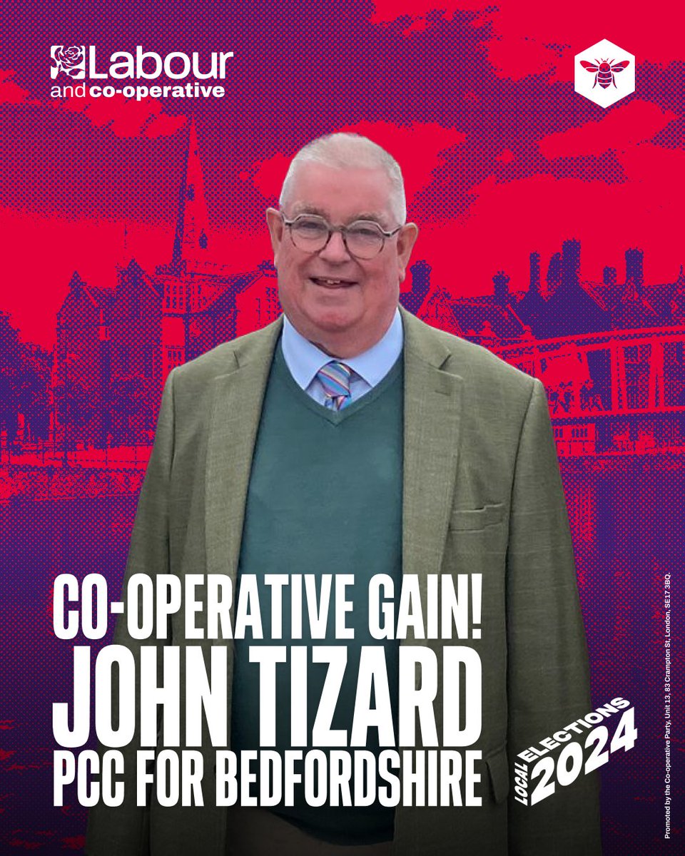 CO-OPERATIVE GAIN Bedfordshire Police and Crime Commissioner!  

🎉 Congratulations @JohnTizard!