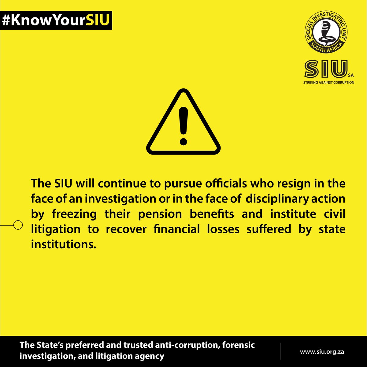 #KnowYourSIU| Resigning in the face of an investigation will not stop the SIU from doing its work.