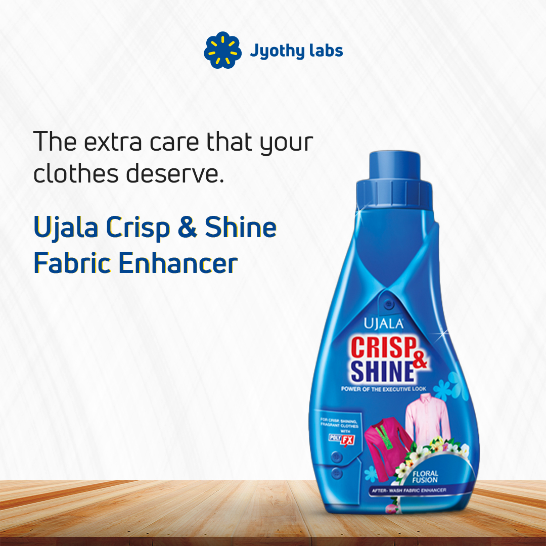 Post wash care makes all the difference to your fabric! To keep your clothes in perfect shape and maintain its crispness, include Ujala Crisp and Shine in your everyday washing routine.

- Makes clothes looks new everyday
- Keeps the crispness of clothes intact
- Gives your