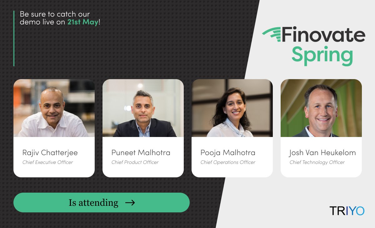 Can't wait for #FinovateSpring2024! Come join TRIYO as we showcase our cutting-edge #AML platform and #AI tools. Let's connect with the best and brightest in #Fintech – clients, partners, and investors, we're ready to chat!

#Finovate #FinancialCrimeCompliance