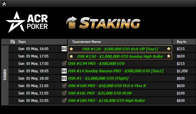 Absolutely HUGE Sunday incoming! Selling action for the #OSS series on @ACR_POKER in the client!
