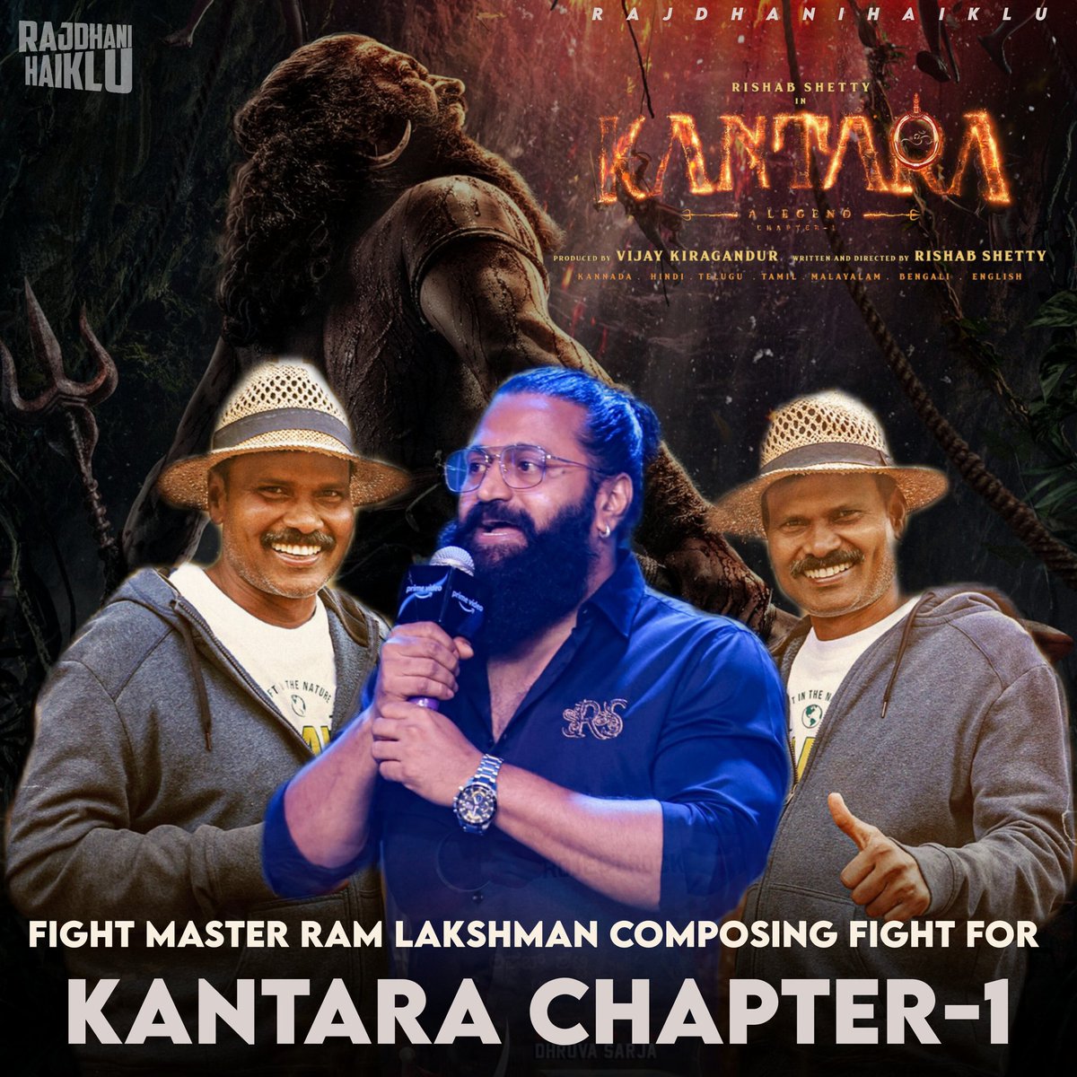 Fight master #RamLakshman composing fight for  #KantaraChapter1 ❤️‍🔥

8 Days of fight rehearsals done ☑️

10 days of action block fight sequence happening in #kundapura

 #AppuLiveson #Kantara #Kantara2 @shetty_rishab @hombalefilms @AJANEESHB #RajdhanjHaiklu