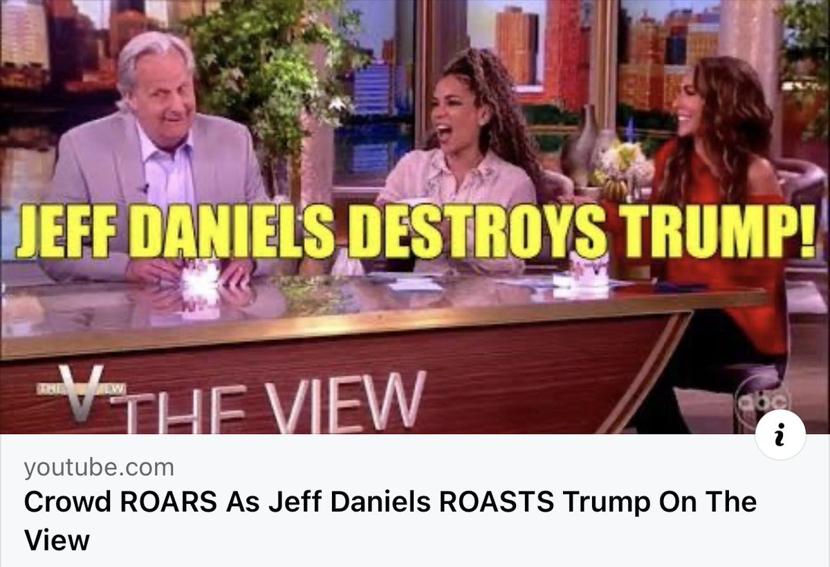 BREAKING VIDEO:🚨 Actor Jeff Daniels just brought down the house as he ROASTED Trump on The View. Well done, Jeff! Watch it here: youtu.be/7GNTsNYCcFM?si… Hit the ❤️ and share this to thank Jeff Daniels for calling Trump out!