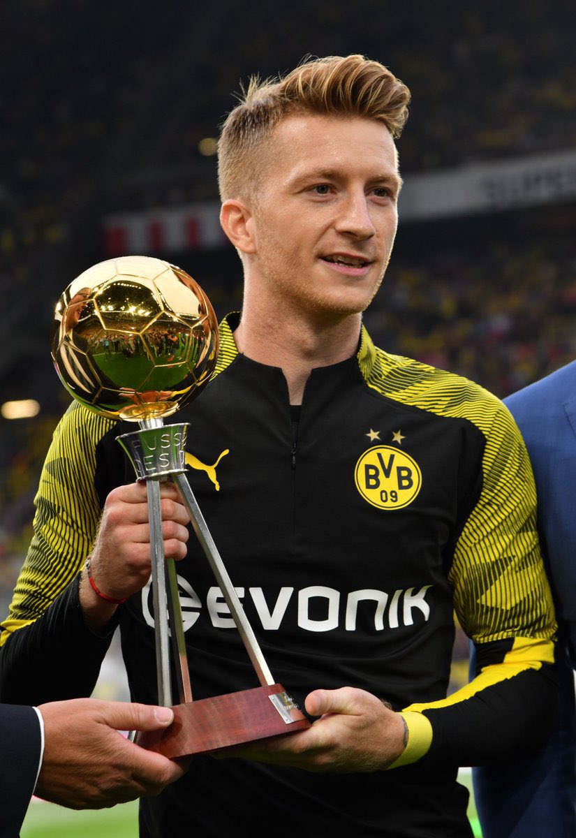 Marco Reus over the years

424 games played
168 goals scored
128 assists
2x DFB Pokal champion
3x German supercup winner
2x German footballer of the year
3x Bundesliga footballer of the year

Goat 🐐