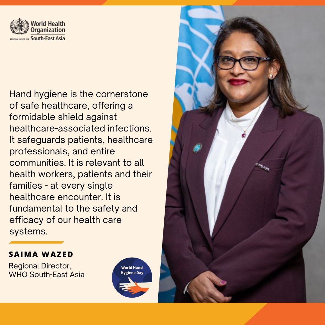 Hand hygiene is fundamental to the safety and efficacy of our healthcare system. #WorldHandHygieneDay @drSaimaWazed