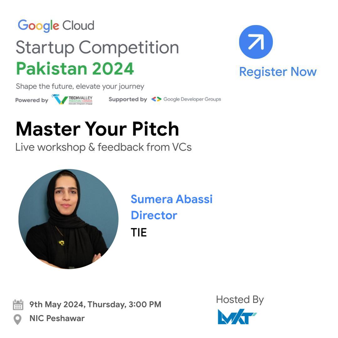 LMKT (@lmktofficial) on Twitter photo Sharpen your pitching skills with Sumera Abbasi, Director <a href="/TIE_Islamabad/">TIE Islamabad</a> .
Join "Master Your Pitch" workshop for the Google Cloud Startup Competition Pakistan 2024.
Secure your spot now at: t.ly/T0UyM
<a href="/googlecloud/">Google Cloud</a>
<a href="/TechValleyPak/">Tech Valley Pakistan</a>
#GoogleCloudPK #TechValley Sharpen your pitching skills with Sumera Abbasi, Director <a href="/TIE_Islamabad/">TIE Islamabad</a> .
Join "Master Your Pitch" workshop for the Google Cloud Startup Competition Pakistan 2024.
Secure your spot now at: t.ly/T0UyM
<a href="/googlecloud/">Google Cloud</a>
<a href="/TechValleyPak/">Tech Valley Pakistan</a>
#GoogleCloudPK #TechValley