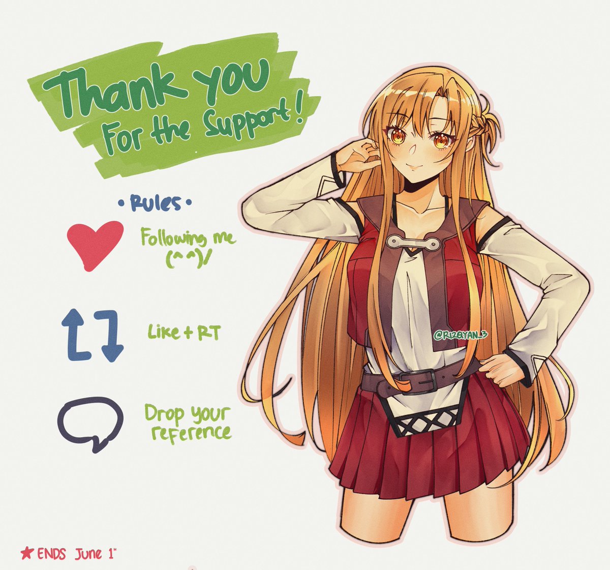 🍅ART RAFFLE🍅
Thank for everyone's support me!!!

1 Winner will get drawing OC or Character you want (half body Illustration)

Rules :
- Follow
- Like + RT.
- Drop your reference character in the comment.

Ends Jun 1st
#artraffle