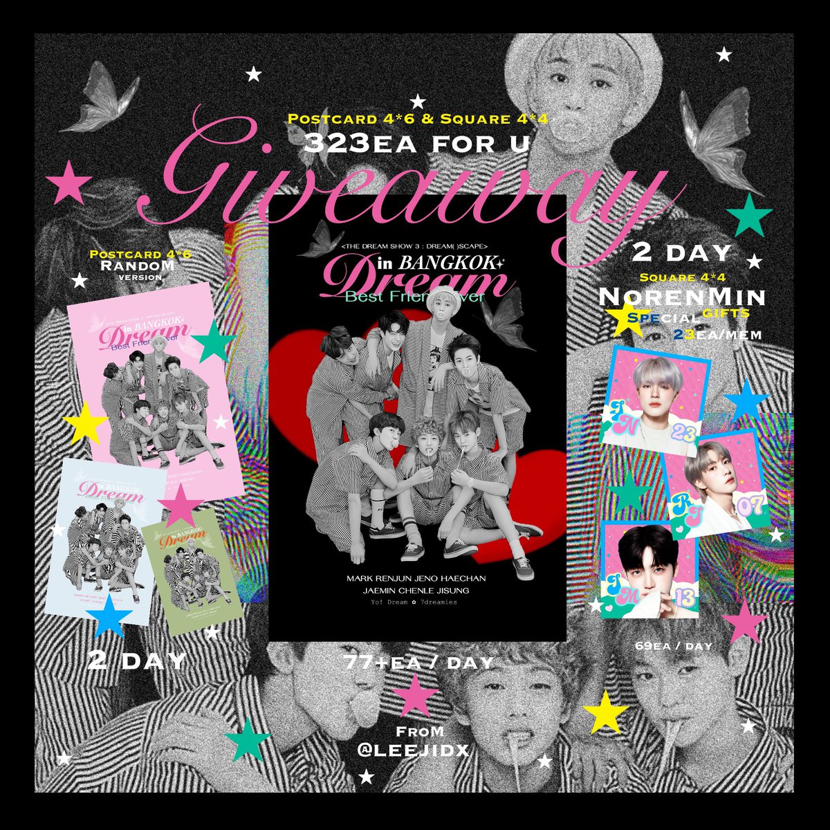 * pls kindly rt ✿ 𓈒 Giveaway 𖧧 7Dream tds3 in bkk ֺ⭑ 🫳🏻🫳🏻🫳🏻🫳🏻🫳🏻🫳🏻🫳🏻 🐯🦊🐶🐻🐰🐬🐥 baby dreamies chewing gum ͟͟͞♡ P🍎stcard & Square 323 EA ! 🗓️ date : 22 - 23 june 2024 🐠🪼 🕛 time : tba 📍 location : Rajamangala National Stadium #NCTDREAM_THEDREAMSHOW3_in_BKK