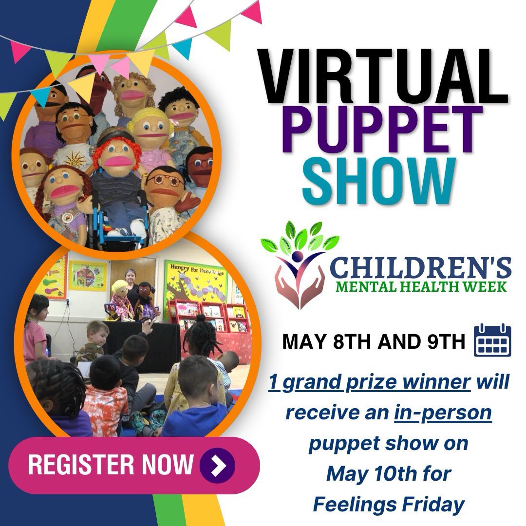 Sign up for a virtual puppet show below: Register 3-year-old and Pre-K classes for a virtual Mental Health America of Georgia Puppet Show about Feelings at decal.ga.gov/Prek/Childrens… @GADeptEarlyCare