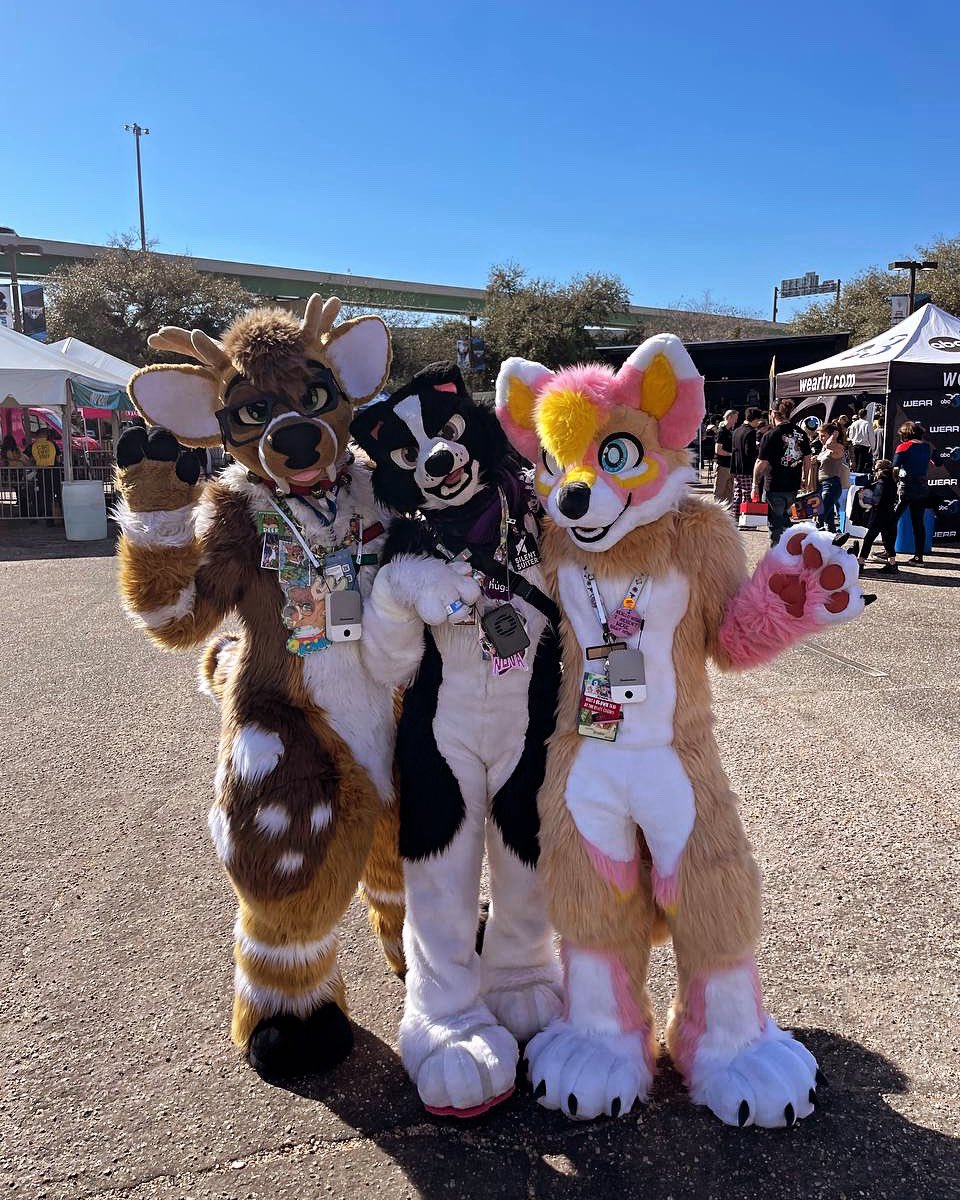 Here’s a pic from #PensaCon this #FursuitFriday 

🦌@RowanTheDeer 
🦊💛:@Sheba1064