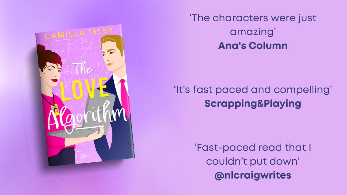 Thank you to @Annarella, nlcraigwrites and @anas_column for their recent reviews on #TheLoveAlgorithm by @camillaisley #blogtour. Pick up a copy today ➡️ mybook.to/LoveAlgorithmS…