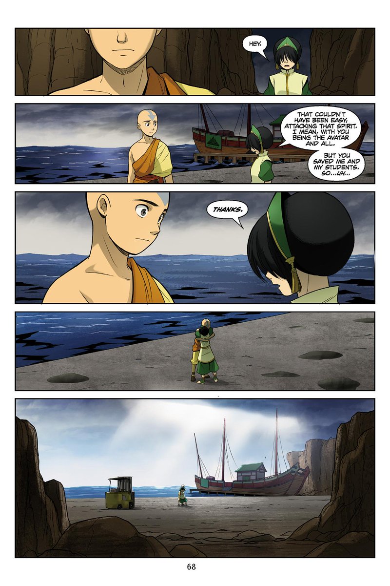 Aang and Toph's friendship means sooo much to be, like it's soo underrated, just like how Aang and sokka's is imo, like look at them...they're like Siblings to me, I'd even go and say best platonic friendship between a boy and a girl in ATLA. Like not everything is romance yk