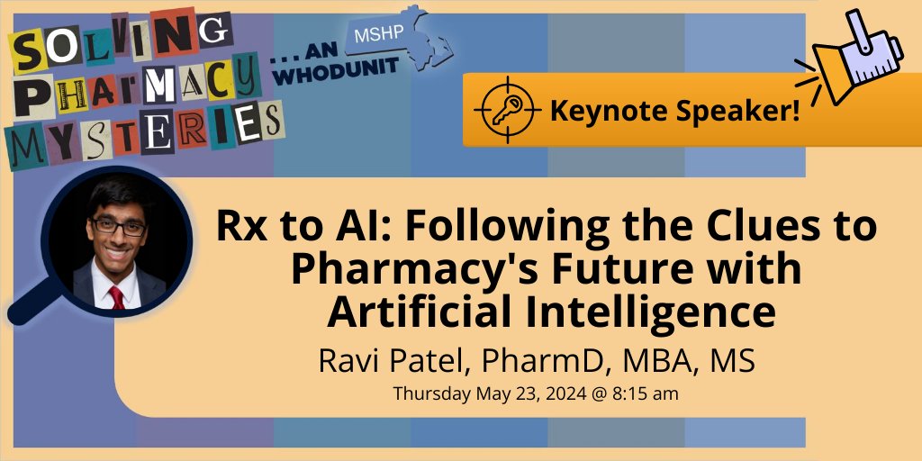 Keynote alert 🔥 

Dr. Ravi Patel will join us from the University of Pitt’s Pharmacy Innovation Lab to investigate pharmacy’s future with AI in our keynote address! 

#MASHP24 is fast approaching, register today and come investigate with us bit.ly/MASHP24