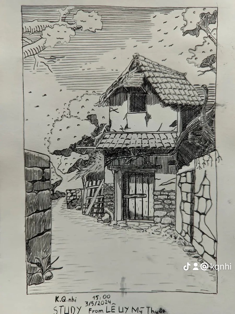 KhQuanhi's tweet image. STUDY from Lê Uy Mỹ Thuật..
#KQnhi #inkingart