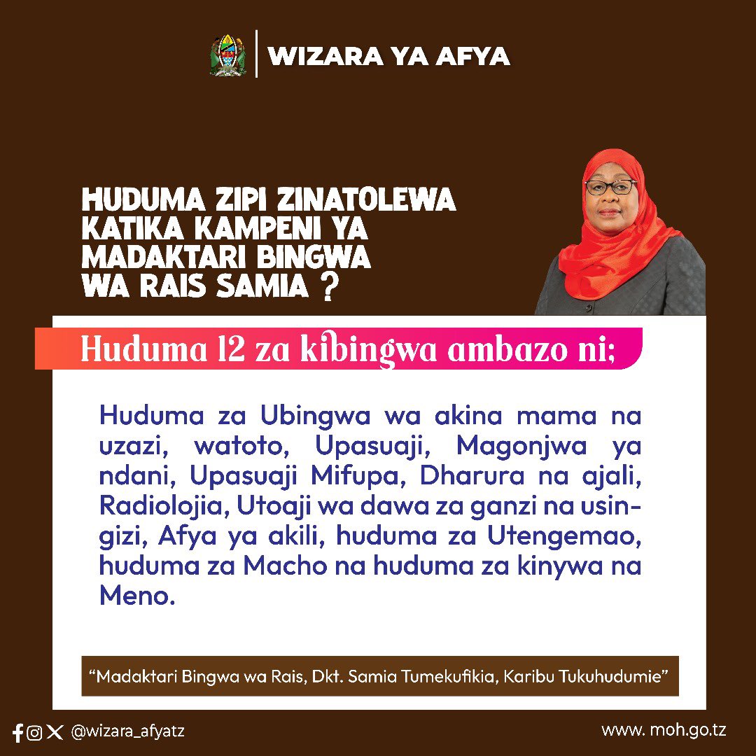 HUDUMA ZIPI ZINATOLEWA KATIKA KAMPENI YA MADAKTARI BINGWA WA RAIS SAMIA ?