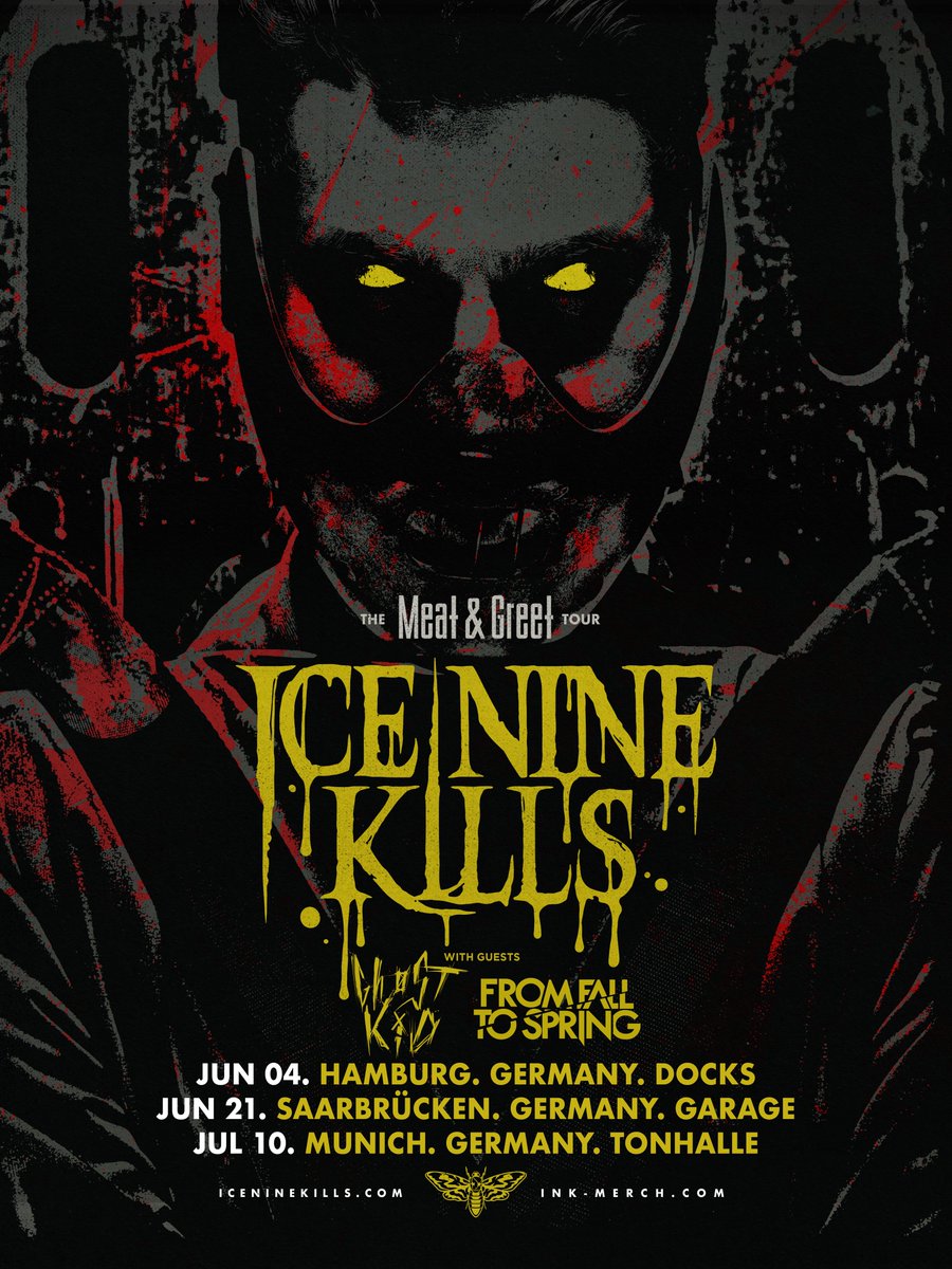 We’ve been salivating to announce that @GRAPHICNATURE__ , @TheHaraBand, @iamghostkid, & @ffts_ger will be dining with us on the UK & Germany shows on our 'Meat & Greet' Tour kicking off later this month... stab the link for tickets & RIP 🔪🩸 iceninekills.com/#tour