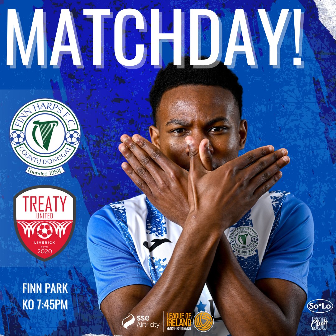 𝙈𝙖𝙩𝙘𝙝𝙙𝙖𝙮 👊

🆚 Treaty United
🏟️ Finn Park
🕢 7:45pm
🎟️ finnharps.ie/tickets/
📺 LOITV
💡 Bright

Come on the Harps! 

#UTH🔵⚪️ | #PackthePark