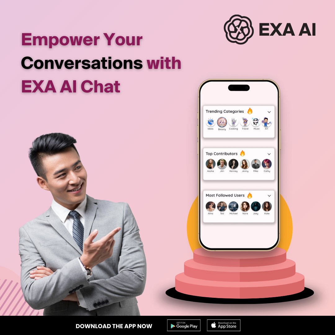 Experience the magic of AI-powered conversations with EXA AI Chat. Get started now! 🎩💬

#AIAssistant #CustomerEngagement #FutureOfCommunication #aichat #TechTrends #ConversationalAI #Chatbot #SmartChat #AIChatbot #EXAAICHAT #EXAAI