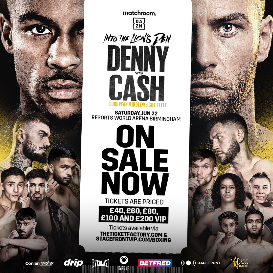 Tickets for our big Birmingham show on June 22 are on general sale 𝗡𝗢𝗪! Available for purchase via @StageFrontVIP & @ticketfactory 🔗 #DennyCash | @RW__Arena