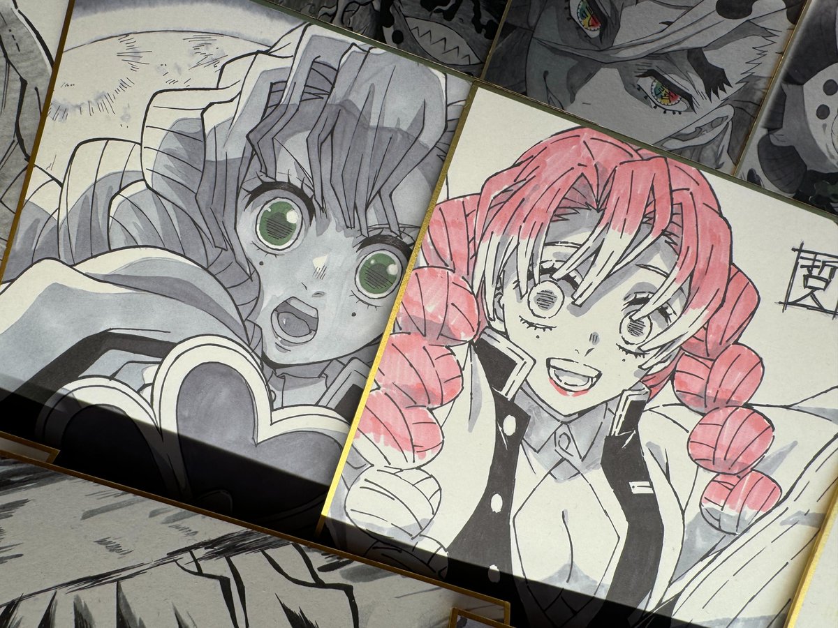 鬼滅の刃 くじ　ミニ色紙 刀鍛冶　 複製ミニ色紙　甘露寺蜜璃 鬼滅の刃」全七夜 特別放送記念 ufotable WEBSHOPくじ 刀鍛冶の里編