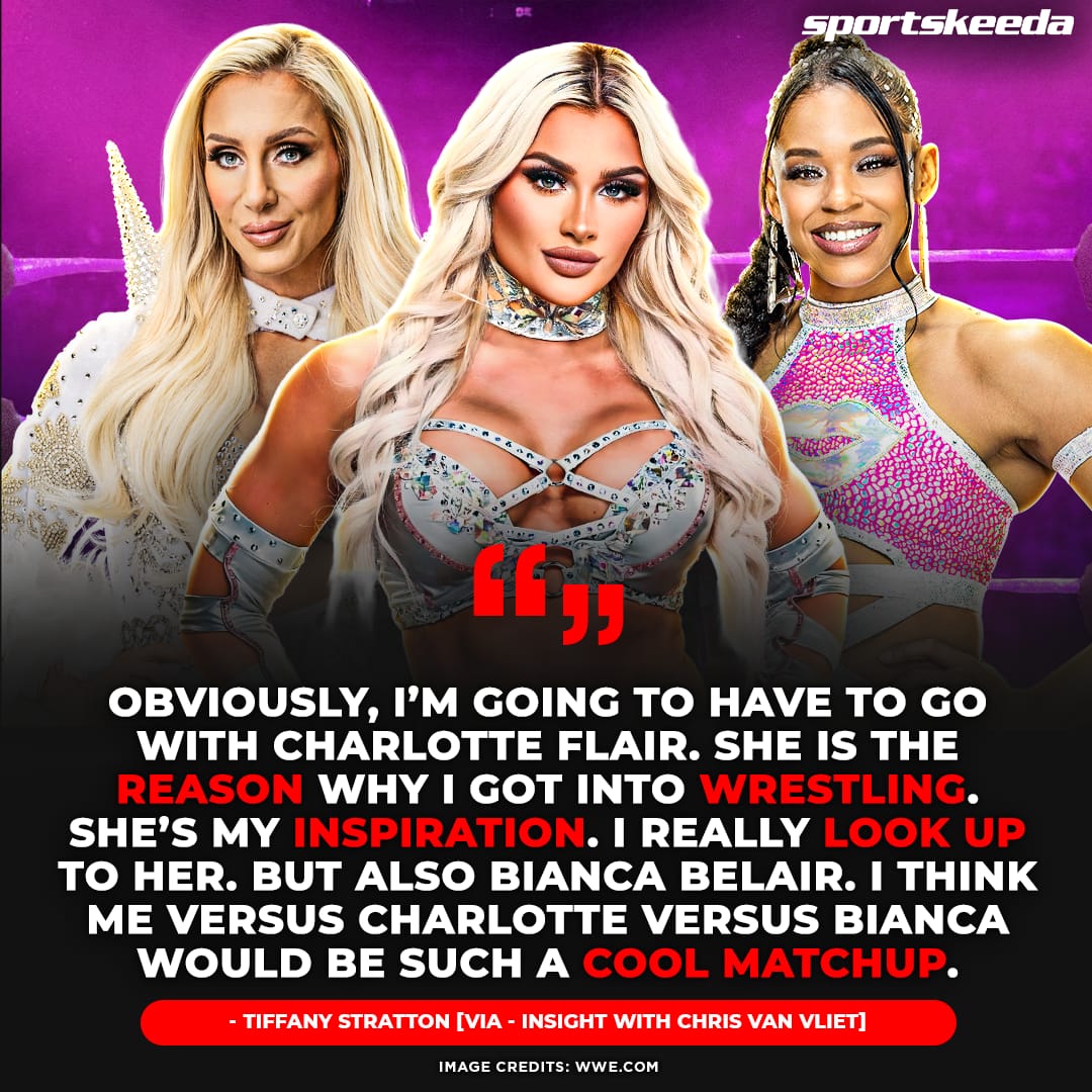 #TiffanyStratton wants to have a triple threat against #CharlotteFlair and #BiancaBelair. An automatic banger!