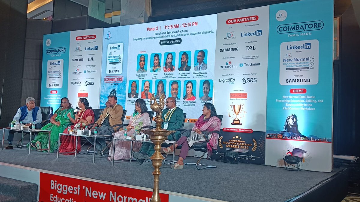 #ELSATamilNadu focuses on 'Sustainable Education Practices'!  Our esteemed speakers discuss integrating sustainability education into the curriculum to empower responsible citizens. #ELSACoimbatore #ArdorComm #NewNormal #coimbatoreschools #education #sustainability