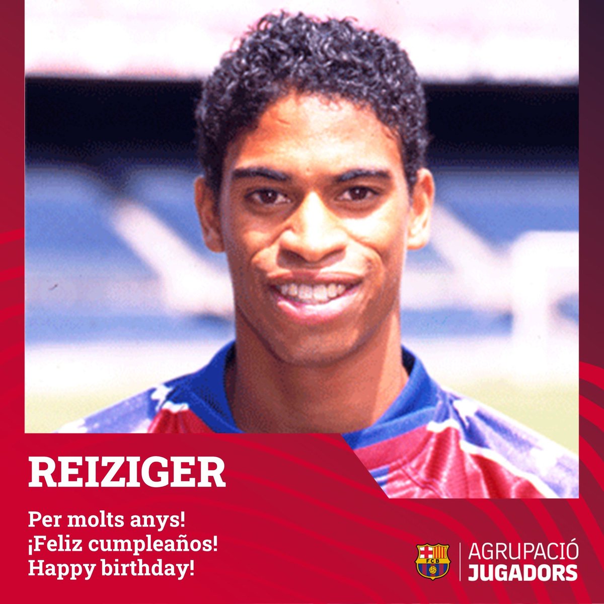 PER M🎂 LTS ANYS @mreiziger!!💙❤️ 

⚽ Quantes temporades va jugar al Barça? Descobreix-ho a Players: buff.ly/3w9z4qR 

#hbd #playersfcbarcelona #seguimenjoc #agrupaciojugadors