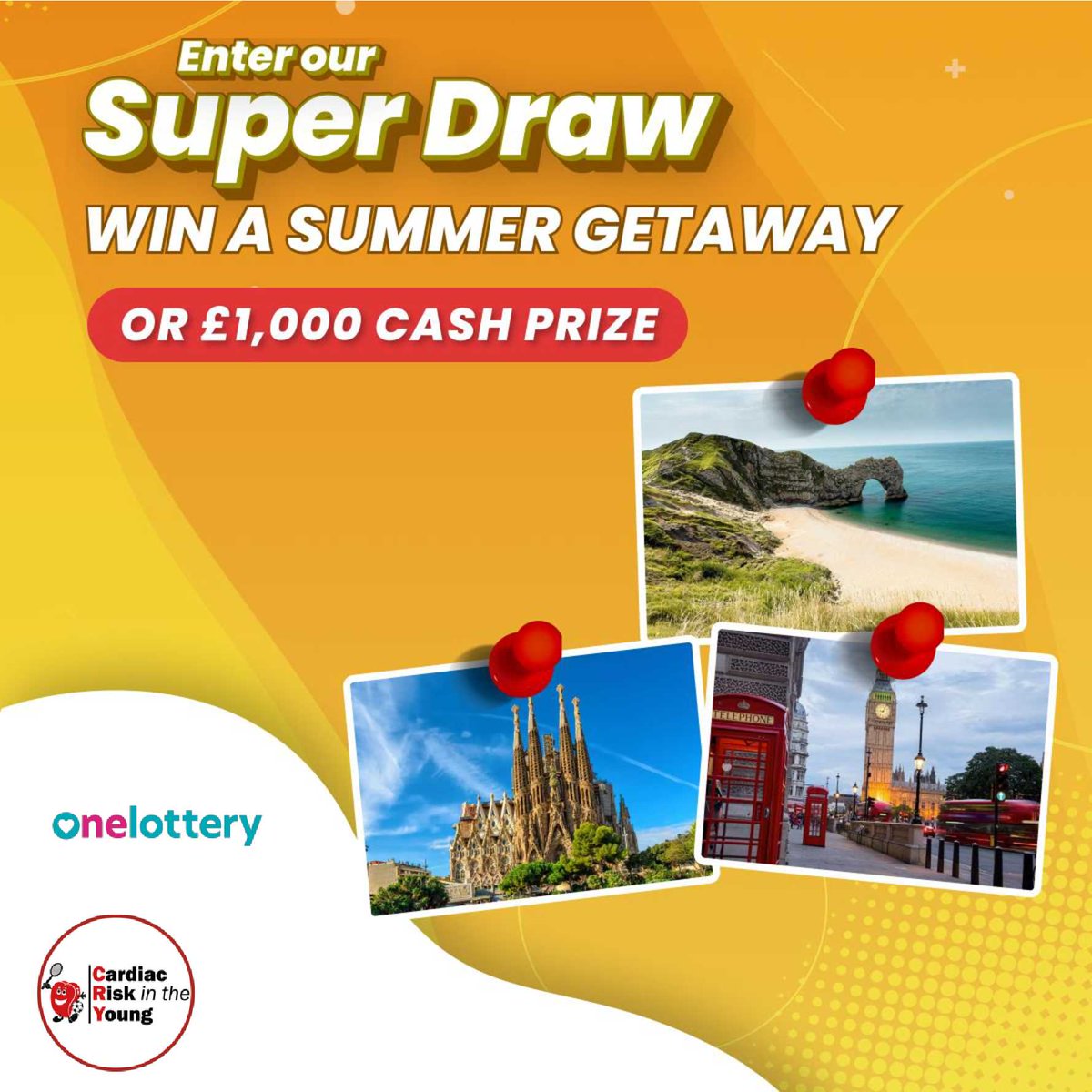 Enter this months One Lottery Superdraw and you'll be in with a chance of winning a £1,000 summer getaway! Head over to onelottery.co.uk/support/cardia… for all the details. Grab your tickets for just £1 per week per entry, with 50p of each ticket sale going straight to CRY. 💰 Draw…