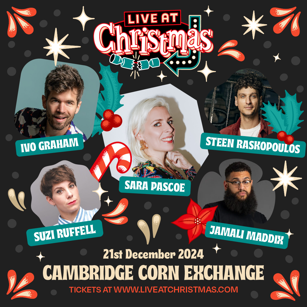 Sara Pascoe, Ivo Graham, Jamali Maddix, Suzi Ruffell, and more: Live At Christmas - 21.12.2024 The country’s best comedians are coming to Cambridge Corn Exchange for a spectacular all-star festive show! Tickets on sale now: cambridgelive.org.uk/cornex/events/…