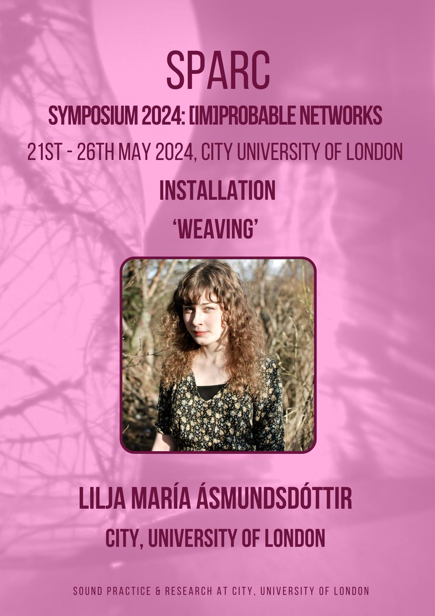 SOUNDS at SPARC: 'Weaving' by Lilja María Ásmundsdóttir. A beautiful response to the natural networks around us! Based on real-world geophone recordings meeting the imagined subterranean habitat of a centerpiece sculpture: 'Core Being'. Register here: city.ac.uk/news-and-event…