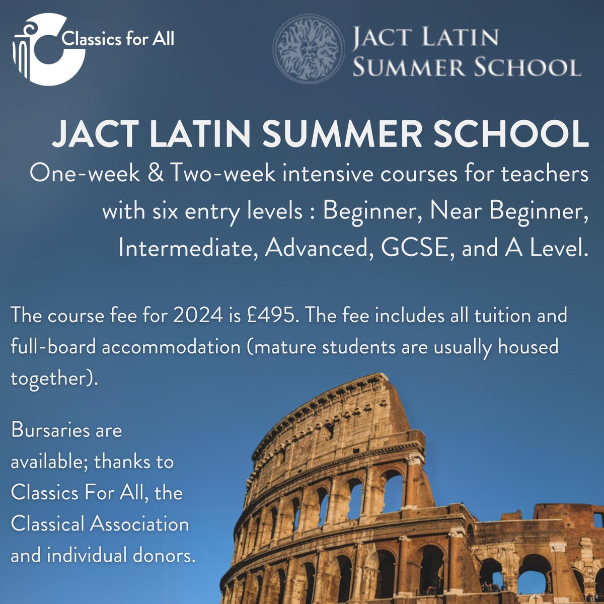 🎓Don't miss out on @JACTGreek and @JACTLatinCamp summer schools for teachers!🎓 Full bursaries are available! greeksummerschool.org latincamp.co.uk/various-course…