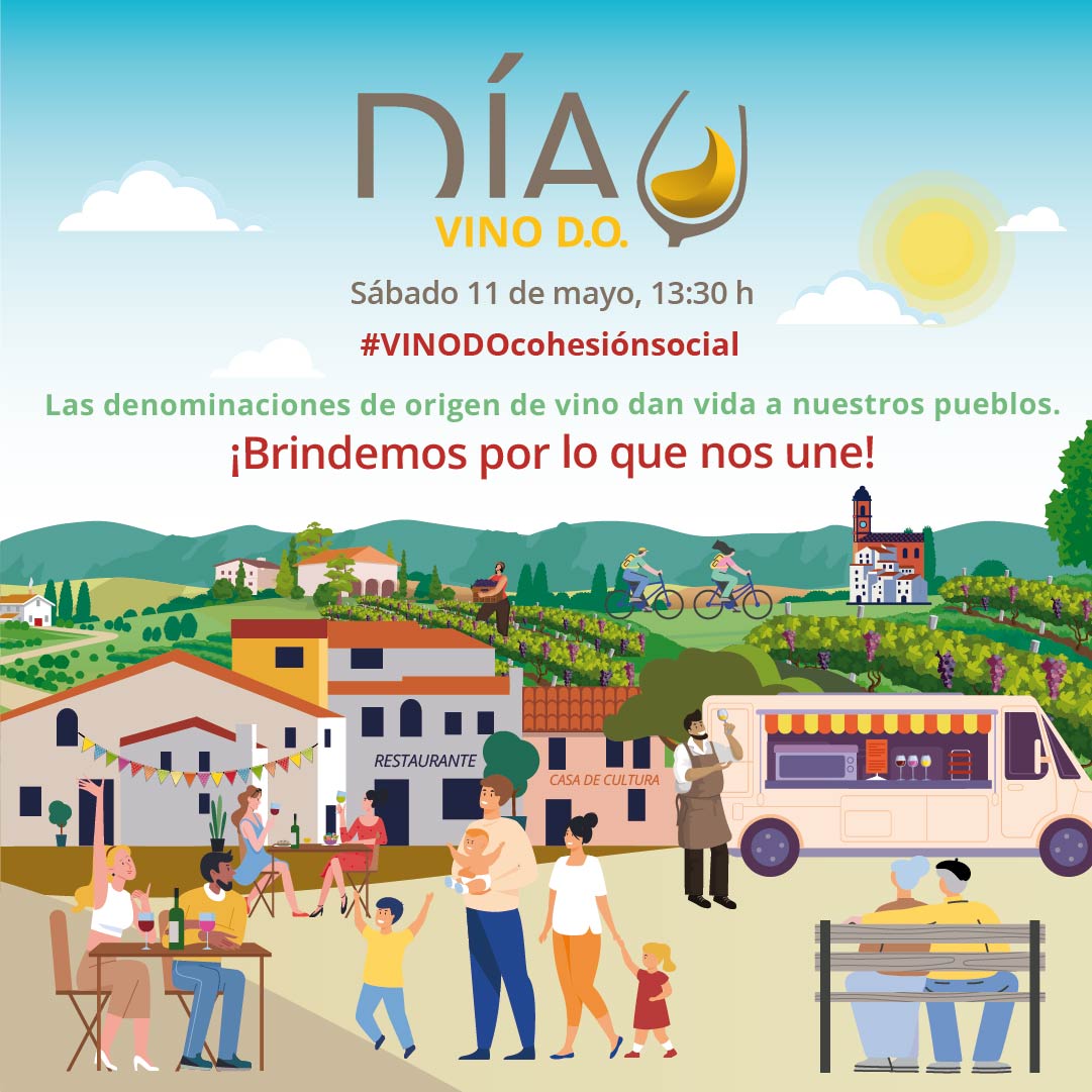 🍷El 11 de mayo vuelve el Día Vino DO Súmate al #brindis colectivo y celebra la contribución de las DDOO a la cohesión social de las zonas rurales ¡Os esperamos! 🗓️11/05 📷 13:30h (12:30h en Canarias) Consulta toda la info 📷 goo.su/UYwMms #VINODOcohesiónsocial