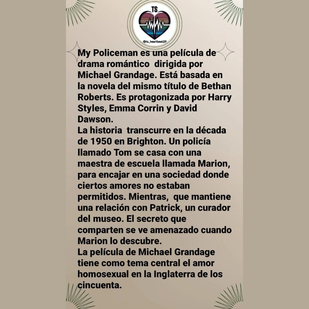 ts_heartbeat28's tweet photo. HOY MIRA : #MyPoliceman
Te contamos por que tenes que ver esta pelรญcula que Harry amo hacer, donde fue respetado y valorado como artista.
#HarryStyles #harrystylesedits #HarryandLouis #queer #lgtbi #HS #HSandLT #gay #freeharry #freelouis #LouisTomlinson #primevideo https://t.co/yuTFsNO782