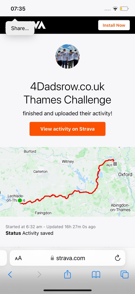 Yesterday the 4 Dads of GB Rowers set completed the first day of their 5 day challenge to row the Thames to raise funds for Love Rowing and The Royal Marsden Cancer Charity. Eat, sleep, row repeat! Please donate! givestar.io/gs/4-dads-in-a…