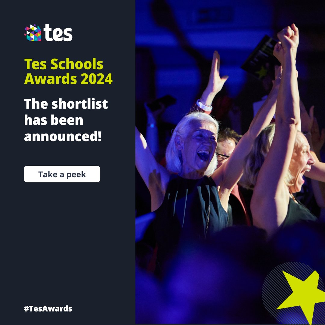 A big thank you to everyone who entered this year's Tes Schools Awards, we have been blown away by all your achievements! Find out who's made the shortlist here: bit.ly/3ABbVfn #TesAwards2024 #education