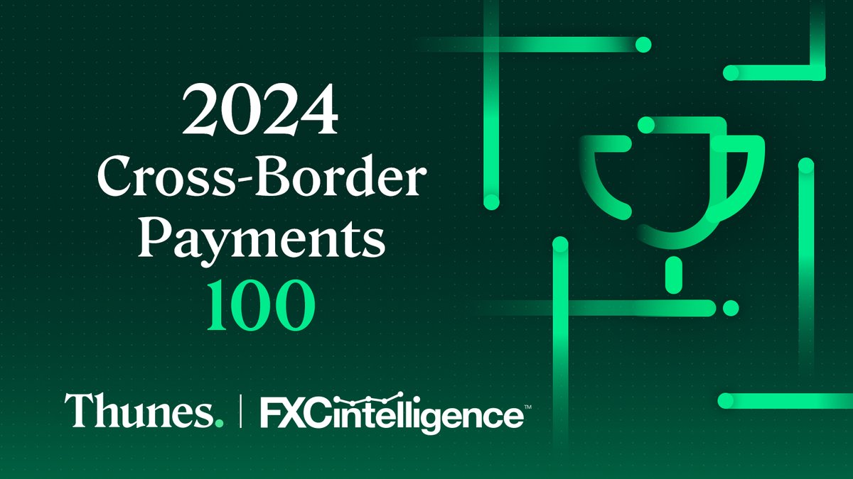 🎉 Thunes has been included in the @FXCintelligence 2024 Cross-Border Payments 100 for the sixth year in a row! View the full list here ➡️ fxcintel.com/research/repor… #Thunes #MoneyinMotion #CrossBorderPayments