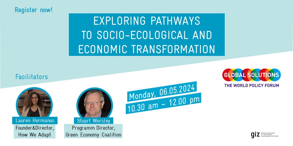 Join us for the GIZ Panel 'Exploring Pathways to Socio-Ecological Economic #Transformation' with our Managing Director Ingrid-Gabriela Hoven! 📅 May 6th We will dive into discussions on alternative economic models. Register now: global-solutions-initiative.org/summit-2024/on… @glob_solutions #GSS2024