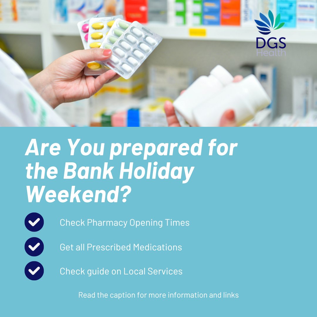 As the long weekend approaches, NHS services will be in high demand. Remember to choose the right service if you're unwell or injured. Seek advice from your pharmacist at the first sign of illness. Check local Pharmacy hours for the Bank Holiday here: bit.ly/4b0CriP
