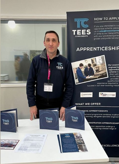 It was a busy evening for our Apprentice Training Coordinator David at @mbrocollege 'Get That Apprenticeship' Event yesterday. Great to connect with so many of you who came to find out about apprenticeship opportunities at @TeesComponents! @northernskills_