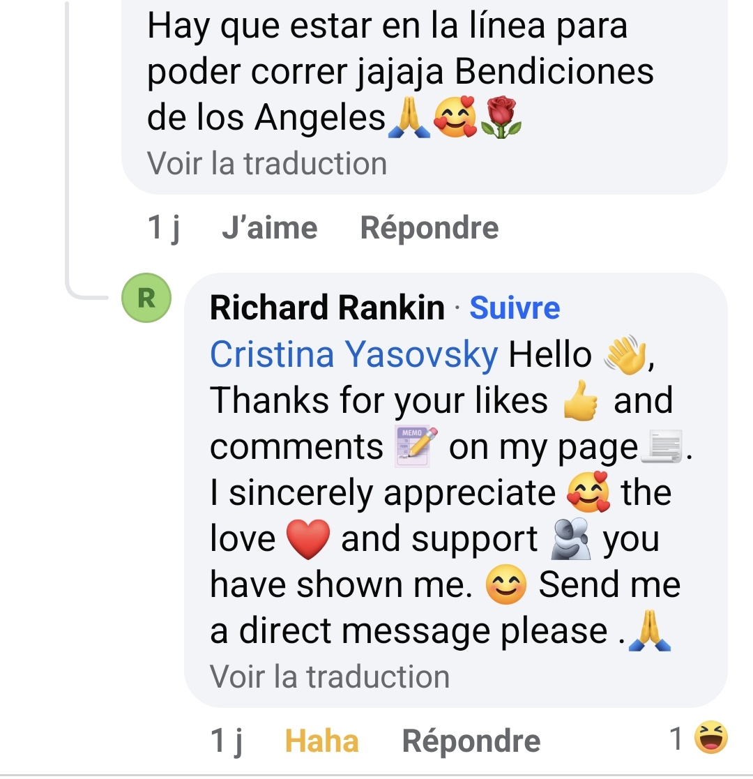 Watch as this FB identity thieves respond to the kind comments from Richard's fans.
 Can you imagine a tall, 41-year-old Scottish guy writing with so many smiles?
 Serious? 🤣🤣🤣🤣
#RichardRankin #RikRankin #Fake #FacebookShit