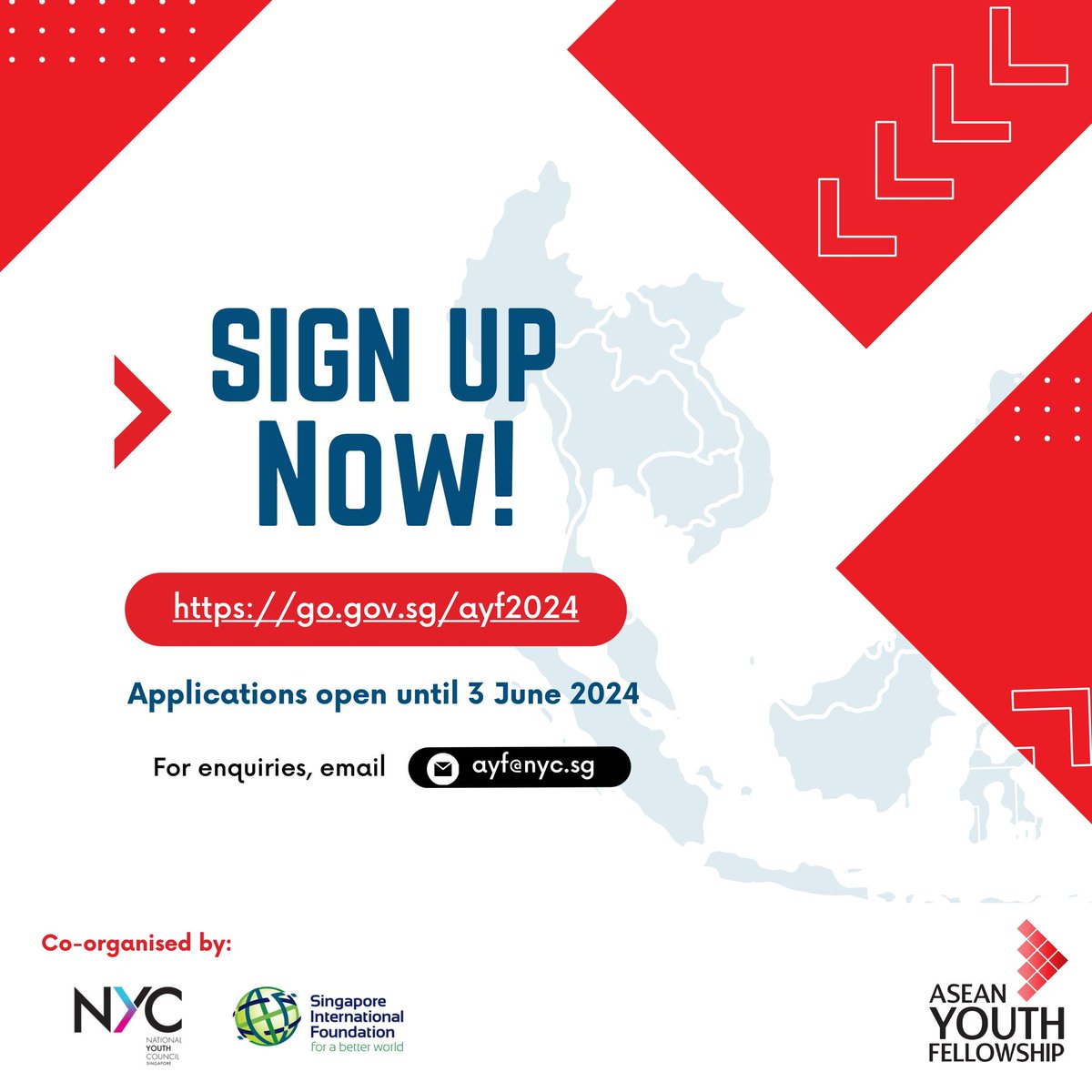 Calling all emerging youth leaders in the ASEAN region! We are excited to announce the 6th ASEAN Youth Fellowship in collaboration with @nycsg, set to take place in Singapore and Laos this year. Find out more below and submit your application at: go.gov.sg/ayf2024