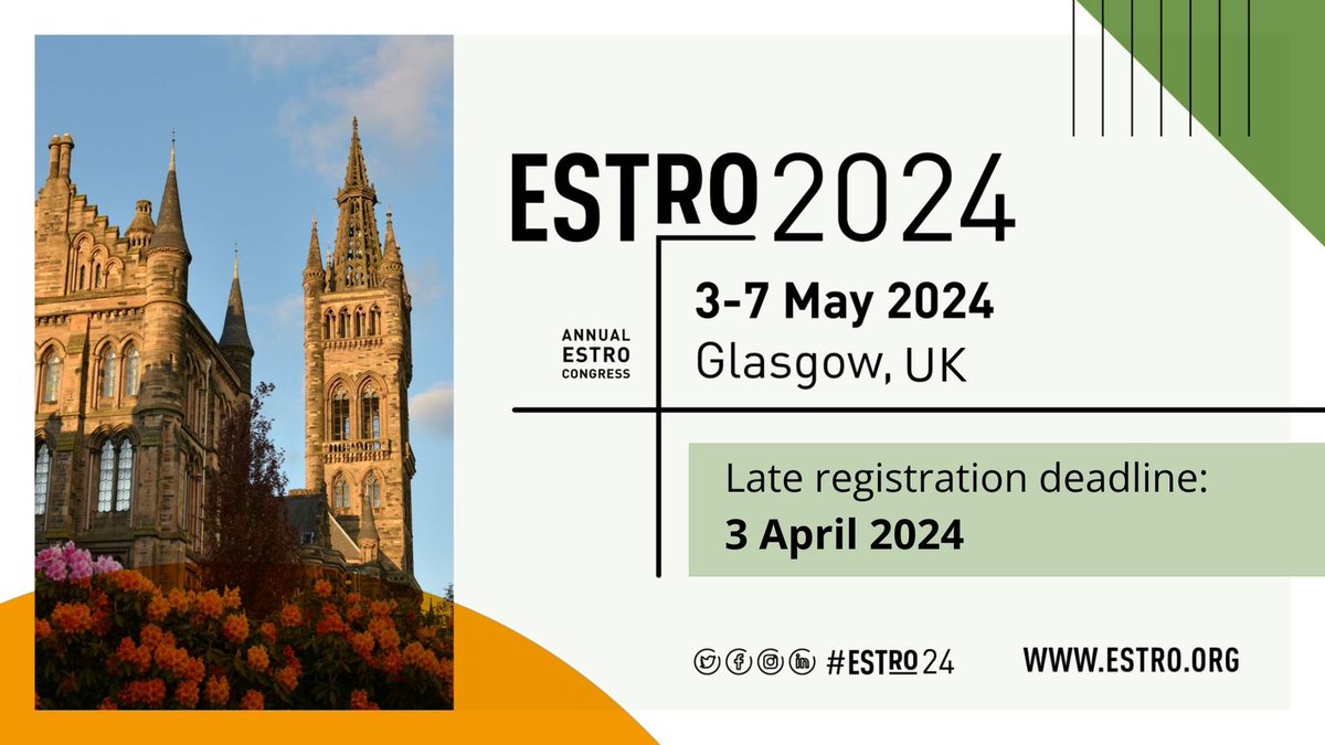 Members of our Radiation Oncology team are attending #ESTRO24 Annual World 2024 which kicks off today in Glasgow. The team is looking forward to engaging with and learning from experts from across Europe and focusing on how to translate and implement research into practice.