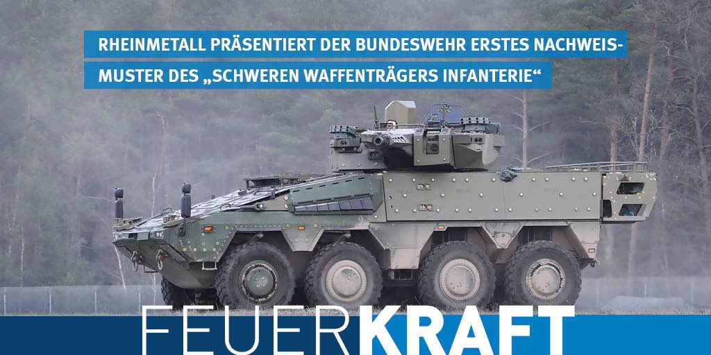 Volle Fahrt voraus: „Schwerer Waffenträger Infanterie“ für die #Bundeswehr – Nachweismuster vorgestellt Feuerkraft und hohe Beweglichkeit für die Mittleren Kräfte #sWaTrgInf #Rheinmetall rheinmetall.com/de/media/news-…