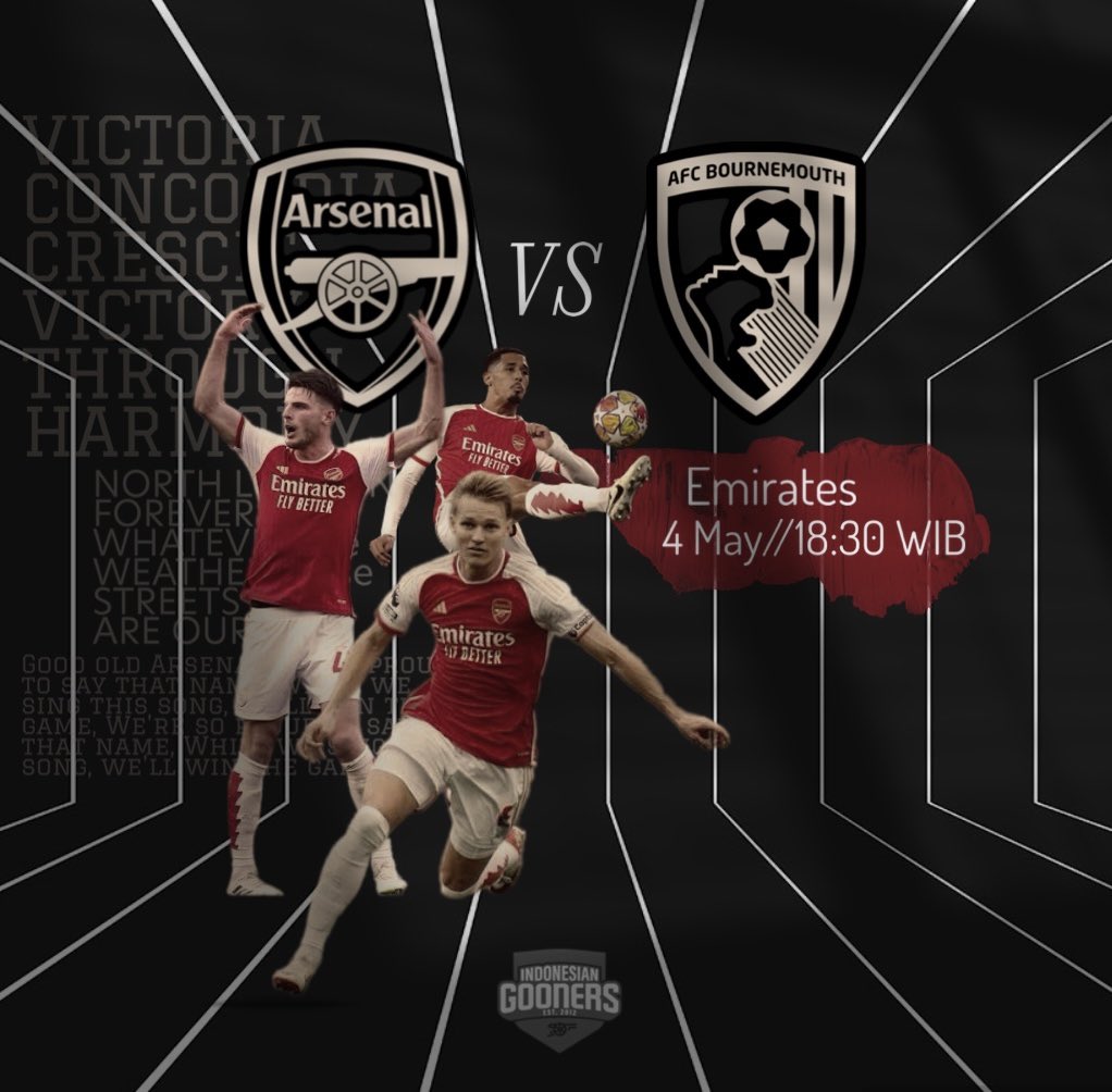 Next duty, besok! Bukan match yang gampang karena BMTH juga lagi dalam tren positive. Kalau masih minat buat juara, harusnya kalian @Arsenal menangin semua sisa match termasuk lawan BMTH ini. Setelahnya.. opo jare Gusti Allah. #COYG #UTA #VCC