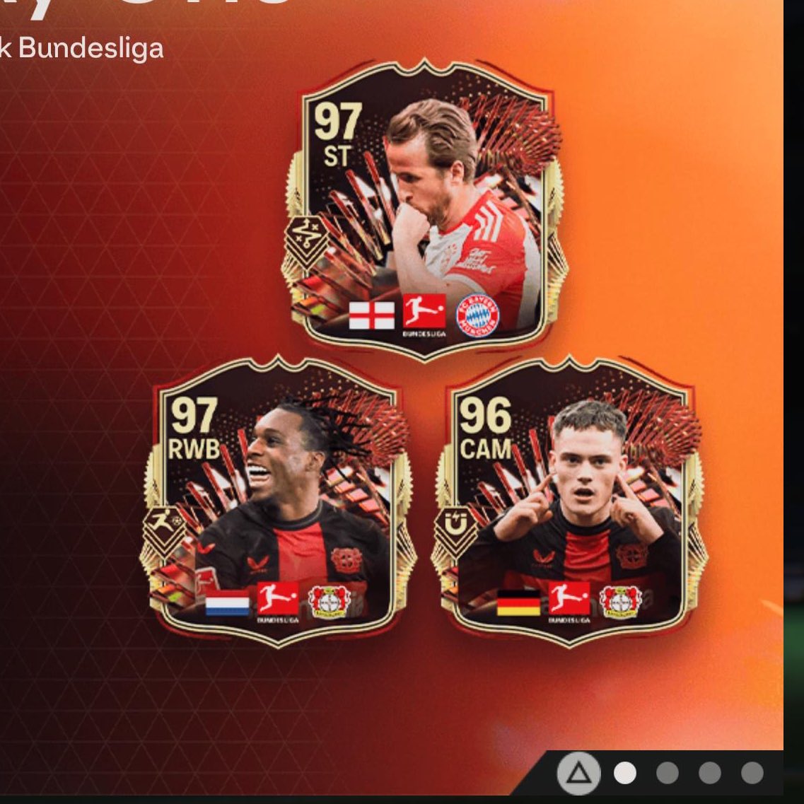 Les 3 premières cartes de la TOTS de Bundesliga ont été dévoilées par EA 😮 🏴󠁧󠁢󠁥󠁮󠁧󠁿 Kane 97 avec Technique + 🇳🇱 Frimpong 97 avec Foulée Rapide + 🇩🇪 Wirtz 96 avec Contrôle + RDV ce soir pour l'Équipe complète + l'Équipe de Bundesliga féminine 🔥
