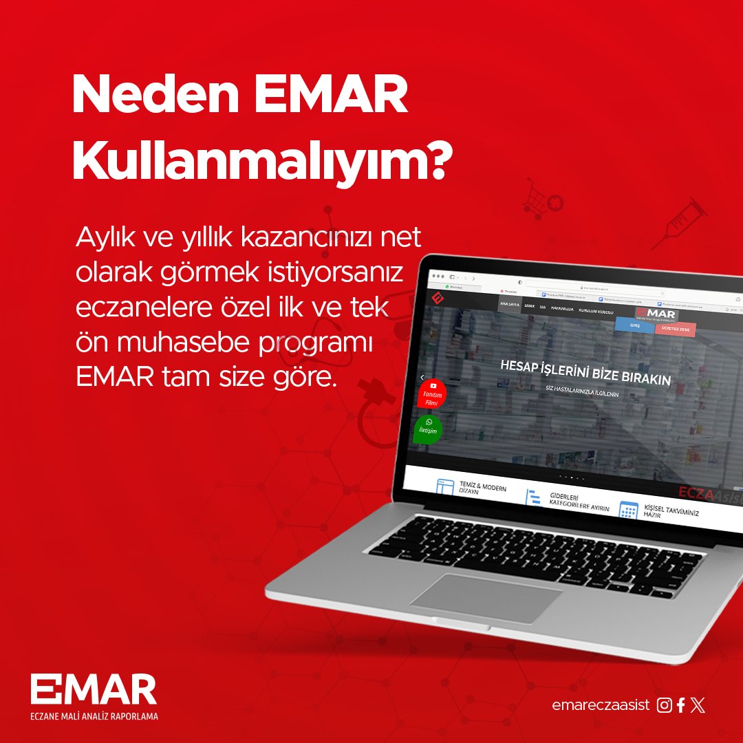 Neden EMAR Kullanmalıyım?

Aylık ve yıllık kazancınızı net olarak görmek istiyorsanız eczanelere özel ilk ve tek ön muhasebe programı EMAR tam size göre.

#emar #eczaasist #emareczaasist #eczanemuhasebesi #enflasyonmuhasebesi #eczaneişletmeciliği #eczanemiyönetiyorum