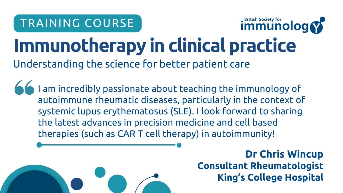 The last 15 years have seen new forms of #immunotherapy introduced into many areas of #clinical practice Stay ahead of this rapid evolution with the latest advances from experts in #rheumatology & #gastroenterology in our #training course this June: bit.ly/49nbwwW