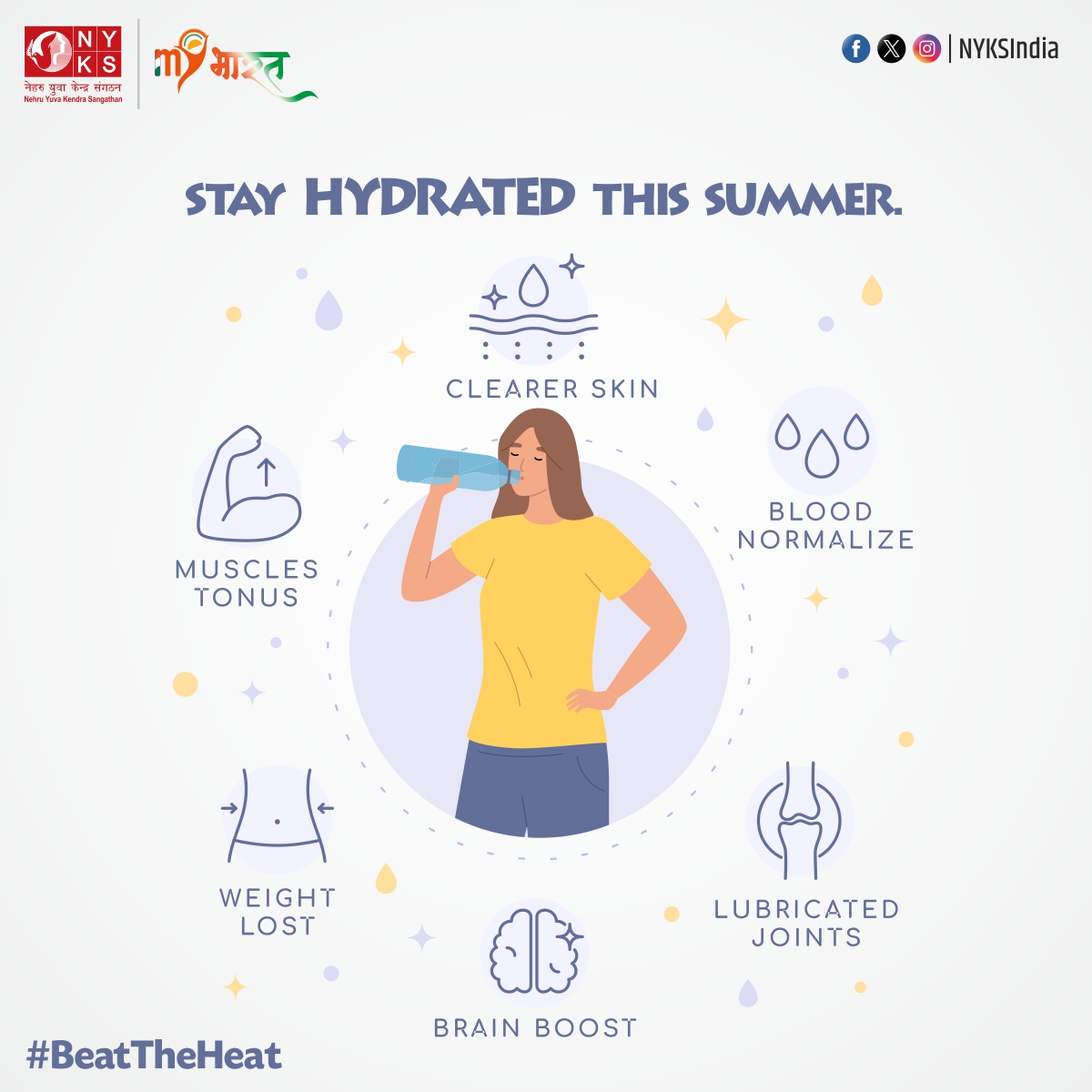 Summer's here! Don't forget to drink plenty of water and keep yourself hydrated. Stay cool, stay healthy! 💦☀️ 

#HydrationStation #SummerVibes #BeatTheHeat #NYKS
