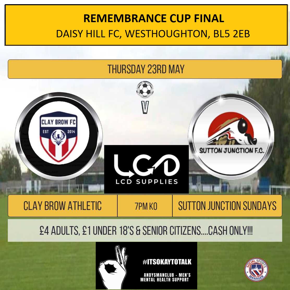 Tuesday still feels like a dream, but in less than 3 weeks we go again in the Remembrance Cup Final against Clay Brow Athletic!!